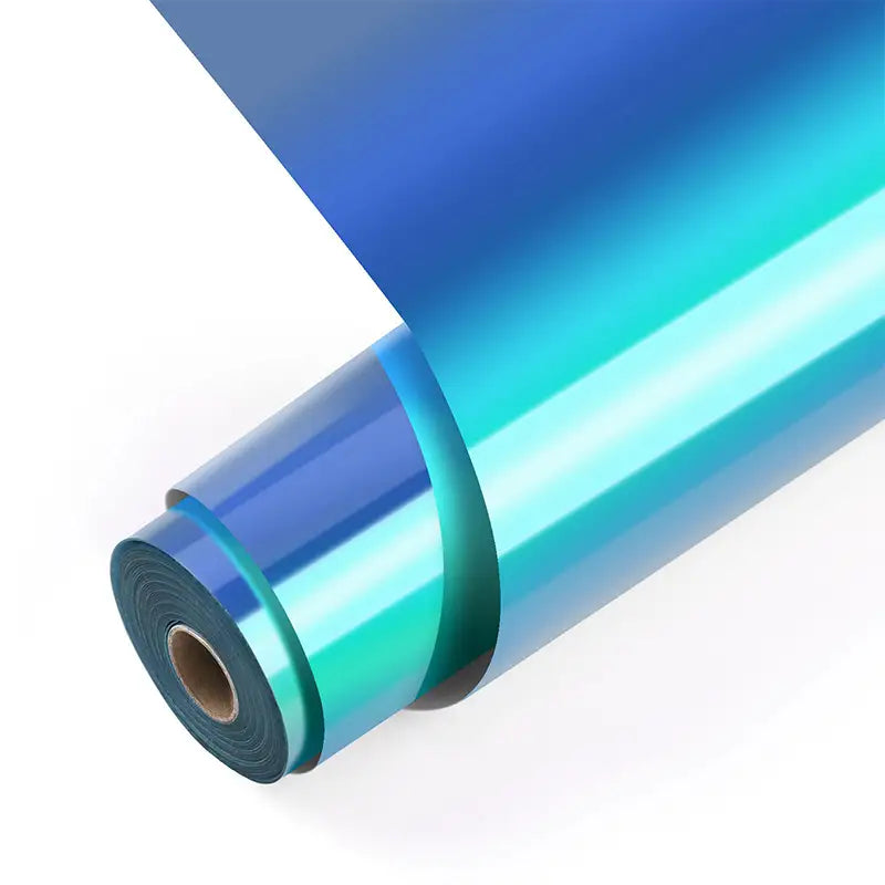 Vinil adeziv permanent holografic - Albastru Aqua - 30,5 x 90 cm