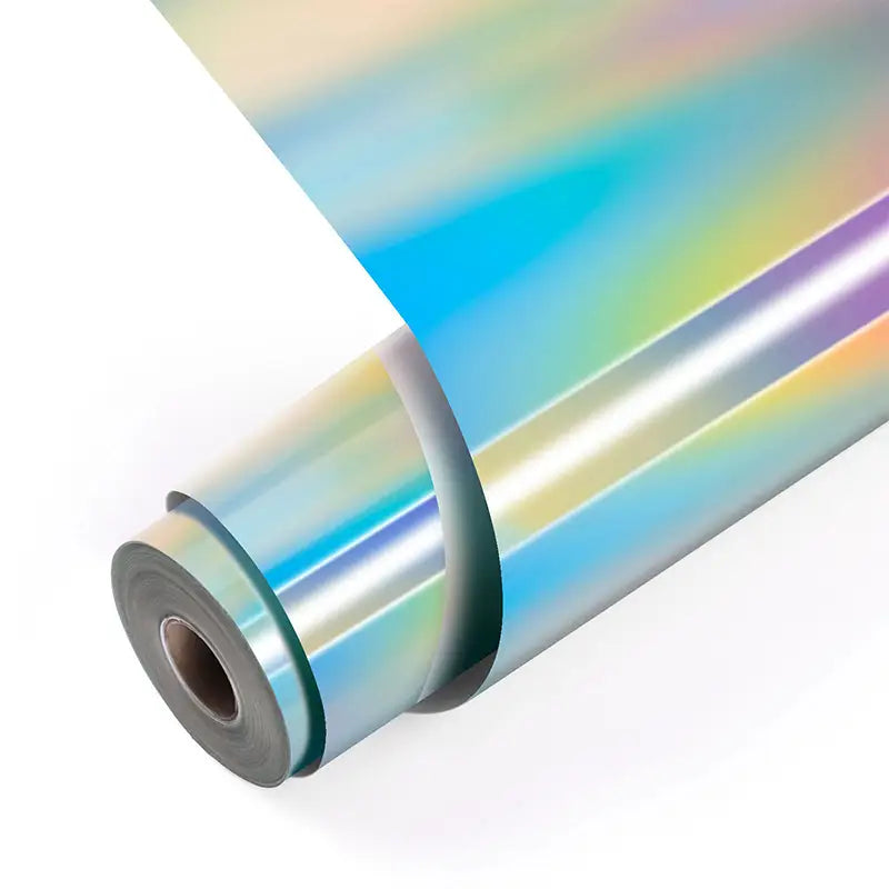Vinil adeziv permanent holografic - Argintiu iridescent - 30,5 x 90 cm