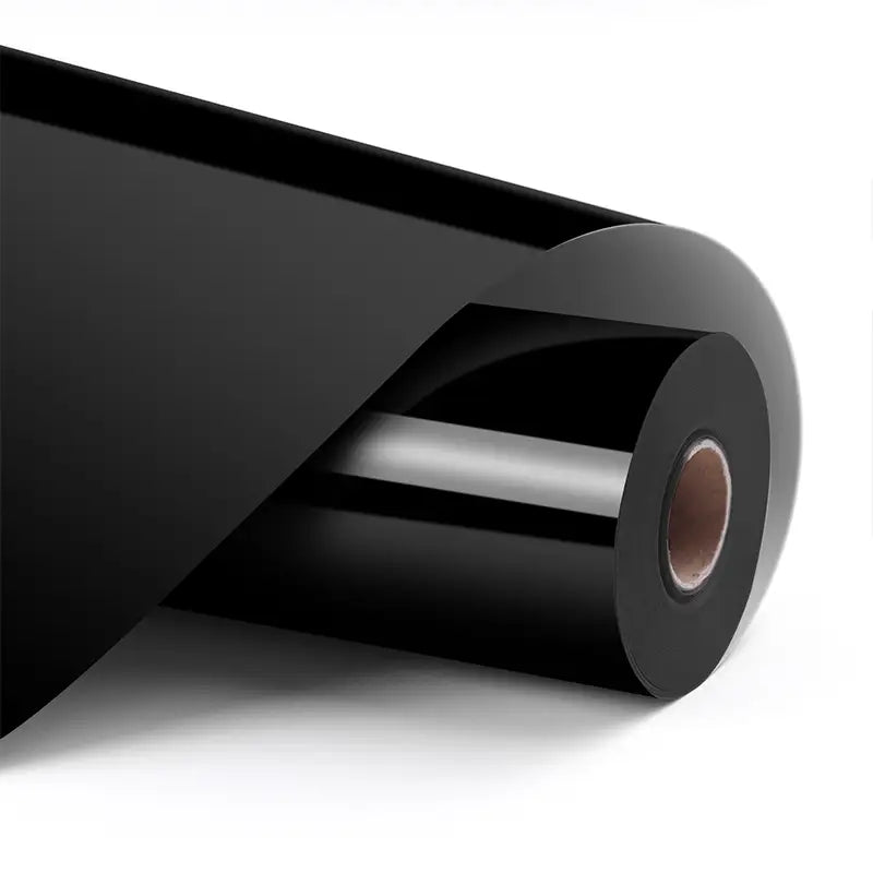 Vinil adeziv permanent lucios - Negru - 30,5 x 180 cm
