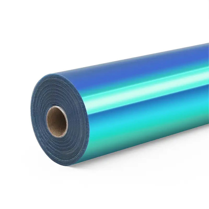 Vinil adeziv permanent holografic - Albastru Aqua - 30,5 x 90 cm
