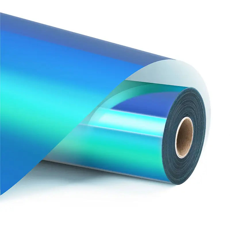 Vinil adeziv permanent holografic - Albastru Aqua - 30,5 x 90 cm